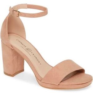 Suede Block Heel, Size 8